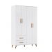 Roupeiro Retrô Noah 4 portas e 2 gavetas Branco Acetinado - Kasa Sofá