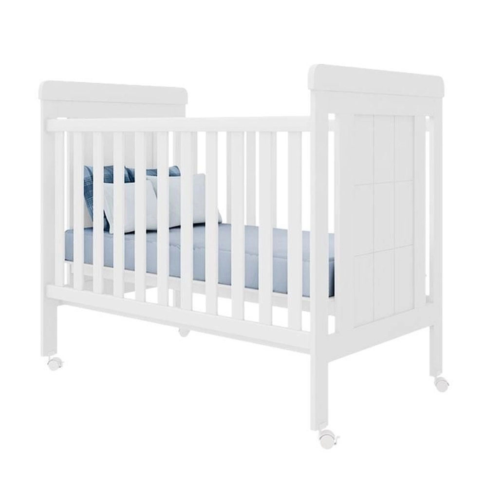 Berço Mini Cama Universo com 4 Rodízios Branco - Phoenix Baby