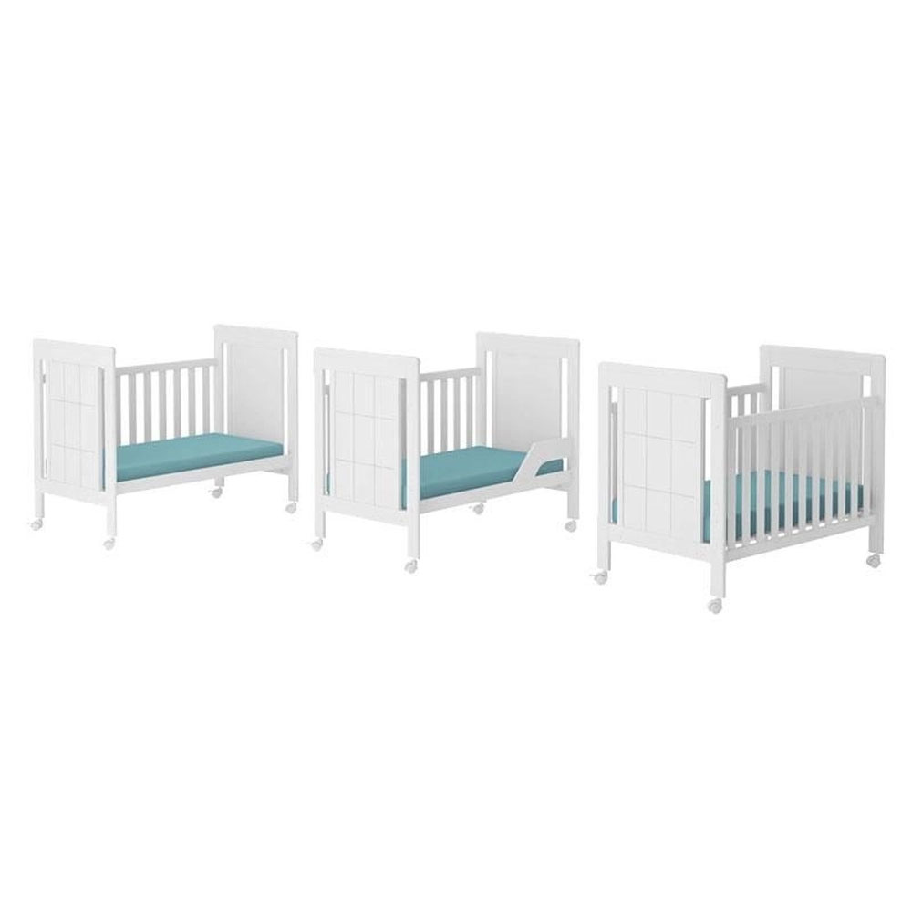 Berço Mini Cama Universo com 4 Rodízios Branco - Phoenix Baby