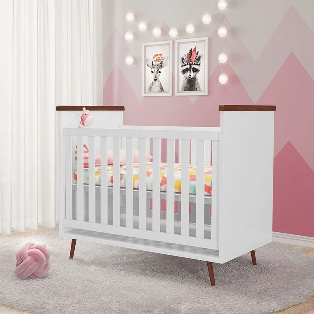 Berço Retrô Baby Wood Branco - Phoenix Baby