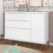 Cômoda Infantil 1 Porta 3 Gavetas 100% MDF Pés Retrô Melinda Branco - Phoenix