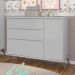 Cômoda Infantil 1 Porta 3 Gavetas 100% MDF Pés Retrô Melinda Cinza - Phoenix