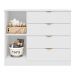 Cômoda Infantil 4 Gavetas Com 1 Porta Ripada Ayla Branco     - Phoenix