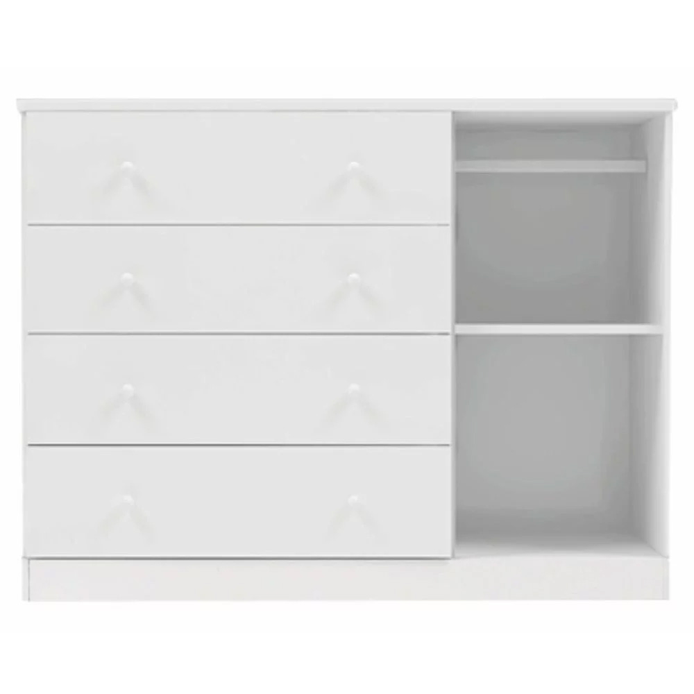 Cômoda Infantil Helena 01 Porta e 04 Gavetas Branco - Phoenix Baby