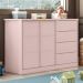 Cômoda Infantil Pérola com 2 Portas e 4 Gavetas Rosê - Phoenix Baby  