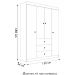 Guarda Roupa Infantil 136cm 4 Portas 3 Gavetas Duda Branco   - Phoenix