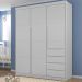 Guarda Roupa Infantil 3 Portas e 4 Gavetas Pérola Cinza - Phoenix