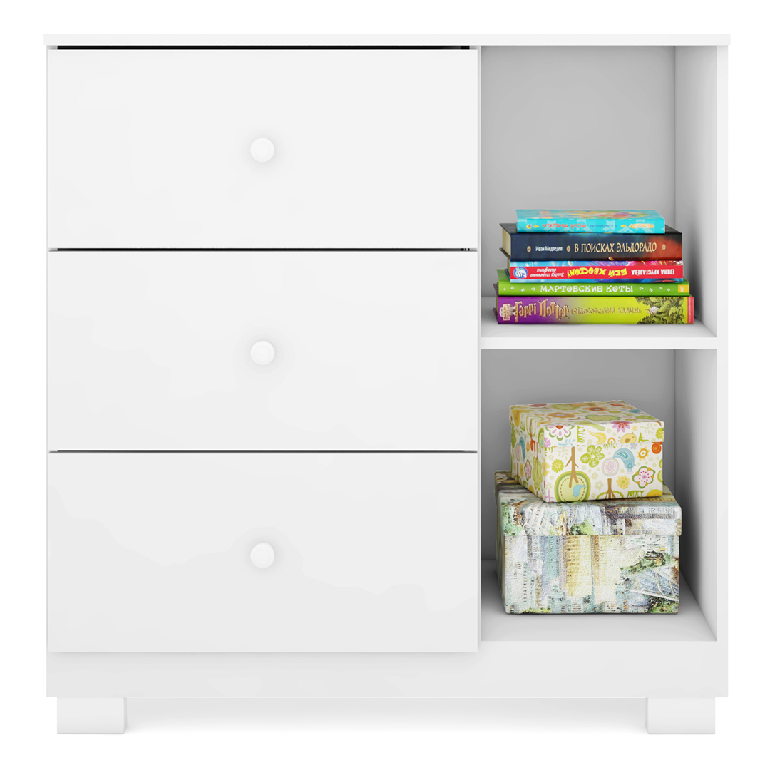 Guarda Roupa Infantil 4 Portas Cômoda 3 Gavetas Duda Branco  - Phoenix