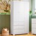 Guarda Roupa Infantil 99cm 3 Portas 3 Gavetas Duda Branco    - Phoenix