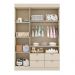 Guarda Roupa Infantil Ayla 3 Portas e 4 Gavetas Off White Acetinado - Phoenix Baby