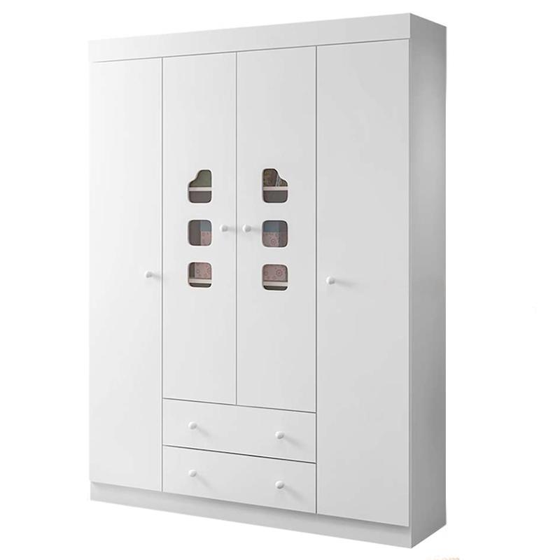 Guarda Roupa Infantil Lívia 4 Portas e 2 Gavetas Branco - Phoenix Baby