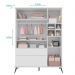 Guarda Roupa Infantil Retrô Melinda 3 Portas e 2 Gavetas Branco - Phoenix Baby