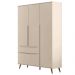 Guarda Roupa Infantil Retrô Melinda 3 Portas e 2 Gavetas Off White - Phoenix Baby