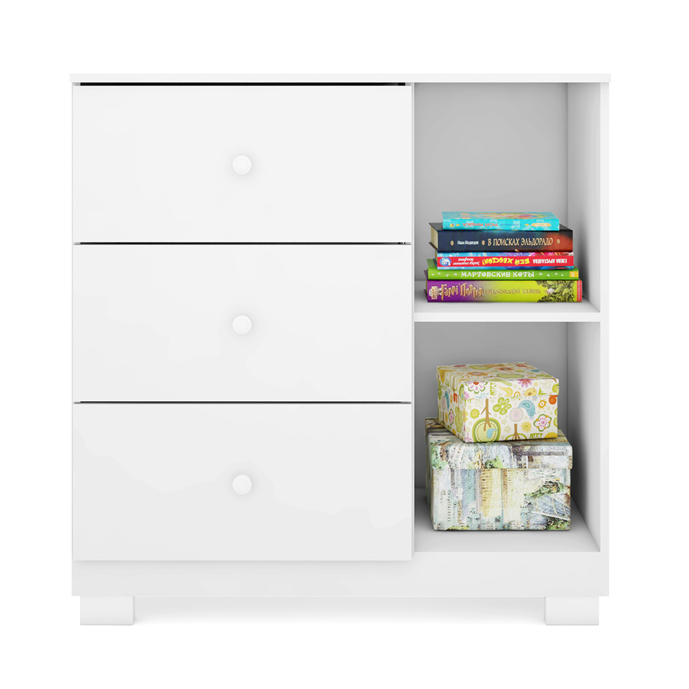 Jogo de Quarto Infantil Guarda Roupa e Cômoda Ane Branco - Phoenix