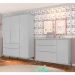 Jogo de Quarto Infantil Retrô Melinda Guarda Roupa e Cômoda com Porta Cinza - Phoenix Baby