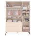 Jogo de Quarto Infantil Retrô Melinda Guarda Roupa e Cômoda com Porta Off White - Phoenix Baby