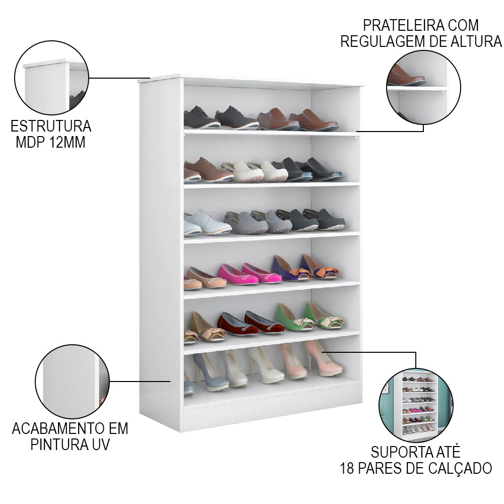 Kit 4 Armários Multiuso Sapateira Bella - Phoenix