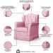 Poltrona de Amamentação Fixa com Puff Letícia Sintético Rosa - Phoenix