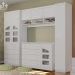 Quarto Modulado Infantil Eloisa 3 Portas, Ponte Aérea e Cômoda Branco - Phoenix Baby