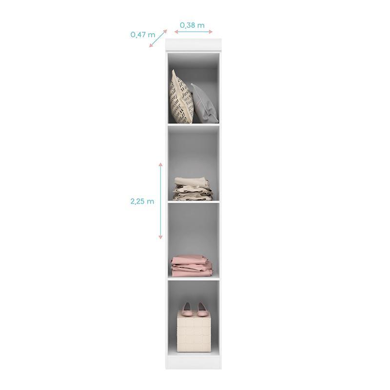 Quarto Modulado Infantil Eloisa 3 Portas, Ponte Aérea e Cômoda Branco - Phoenix Baby