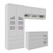 Quarto Modulado Infantil Eloisa Guarda Roupa 2 Portas, Ponte Aérea e Cômoda Branco - Phoenix Baby