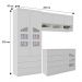 Quarto Modulado Infantil Eloisa Guarda Roupa 2 Portas, Ponte Aérea e Cômoda Branco - Phoenix Baby