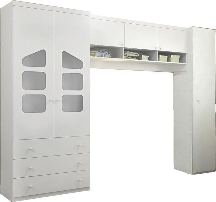 Quarto Modulado Infantil com Guarda Roupa 02 Portas Eloísa Branco - Phoenix Baby