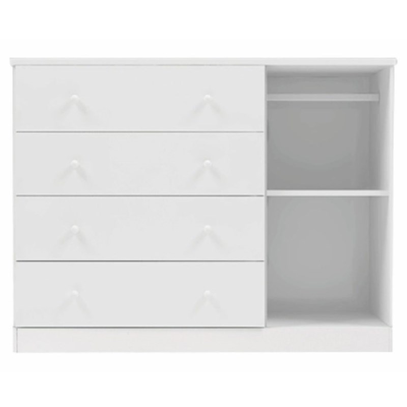 Cômoda Infantil Helena 01 Porta e 04 Gavetas Branco - Phoenix