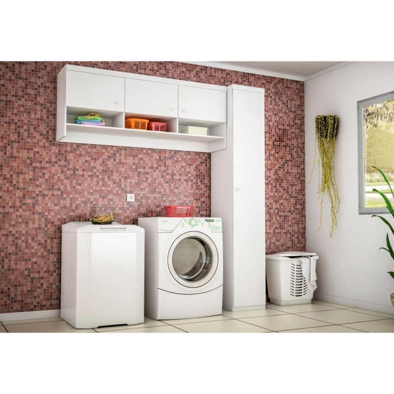 Kit de Armários Multiuso Lavanderia Eloísa 04 Portas Branco - Phoenix