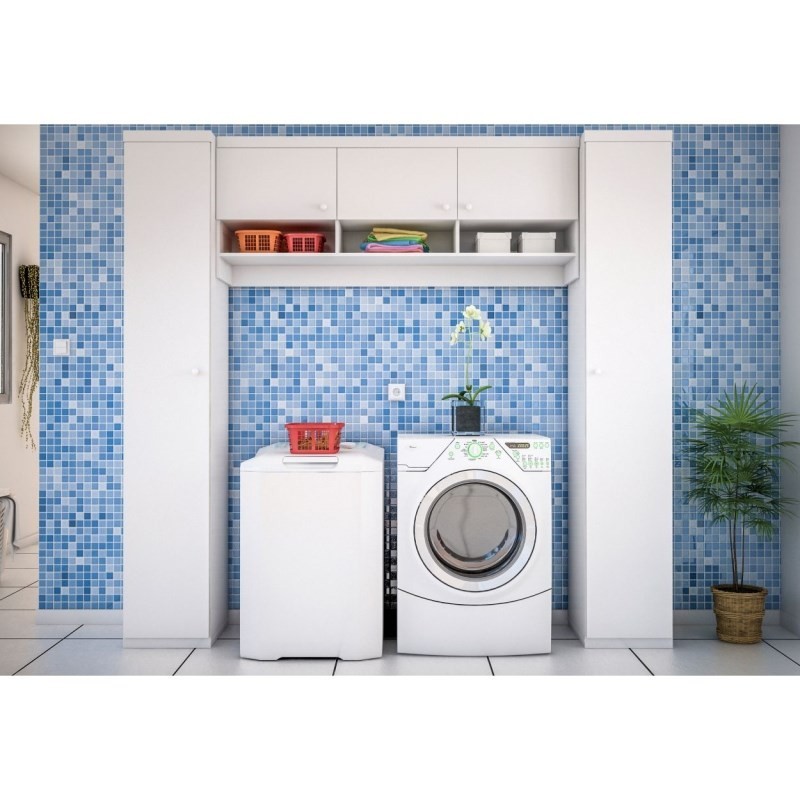Kit de Armários Multiuso Lavanderia Eloísa 05 Portas Branco - Phoenix