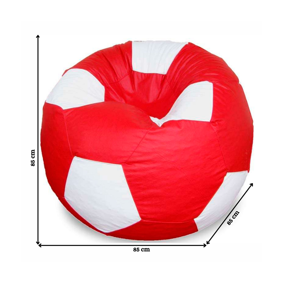 Puff Bola Super em Vermelho & Branco