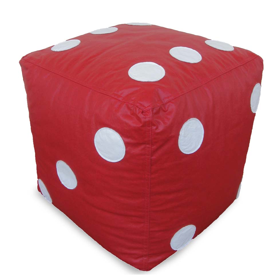 Puff Infantil Dado Vermelho e Branco