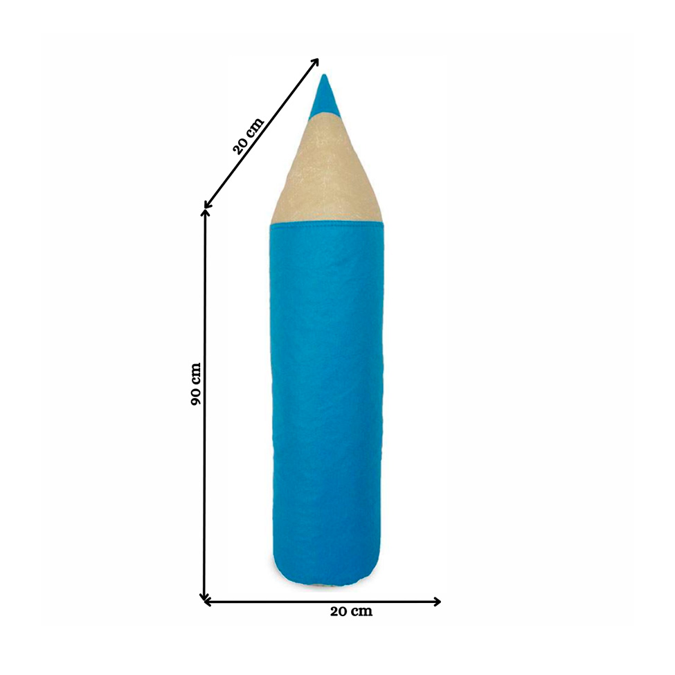 Puff Infantil Lápis em Azul Turquesa