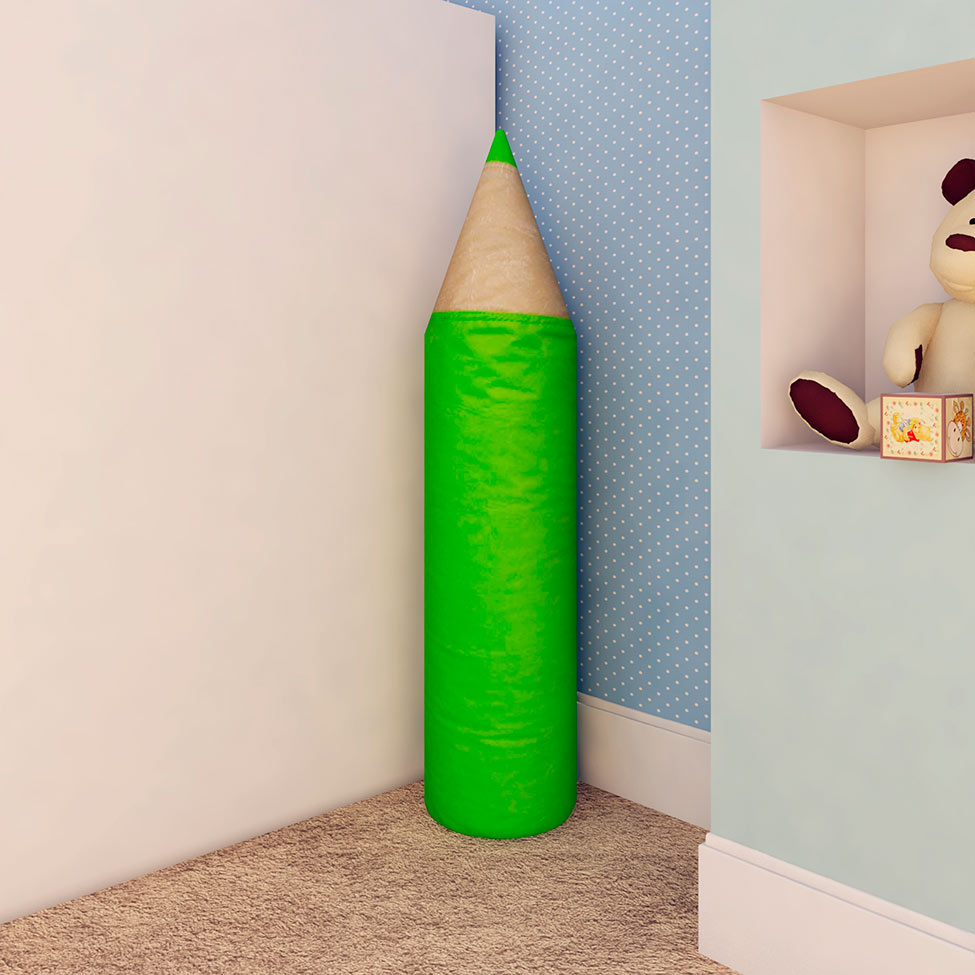 Puff Infantil Lápis em Verde Limão