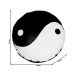 Puff Pastilha Yn Yang Preto e Branco