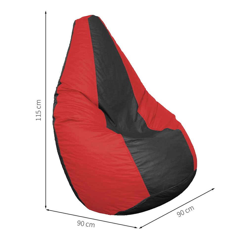 Puff Perão Vermelho e Preto