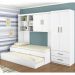 Quarto Infantil Chiara Guarda Roupa e Aéreo 2 Portas com Cama e Auxiliar Branco - Phoenix