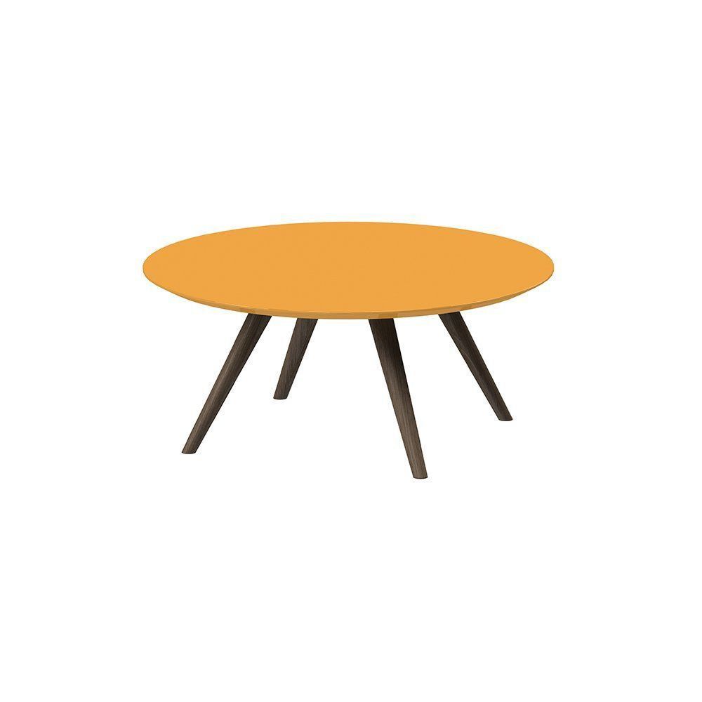 Mesa De Centro Redondo Amarelo - Pinoquio