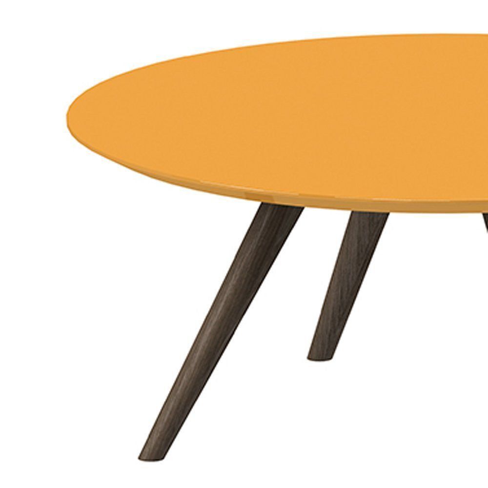 Mesa De Centro Redondo Amarelo - Pinoquio