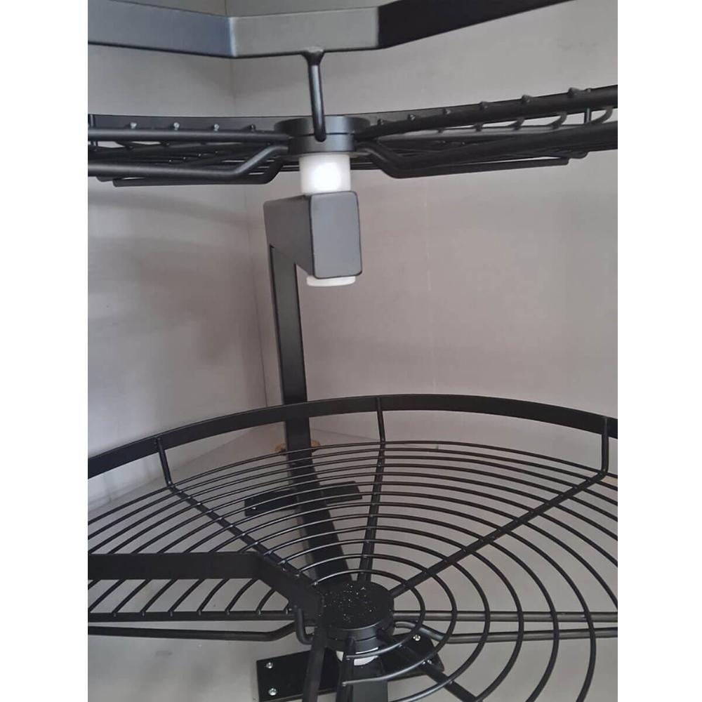 Cesto Giratório Duplo Redondo 70cm Aço Cromado Mantimentos P