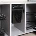 Lixeira Dupla Deslizante 15L Flat Cozinha Aço Pintado Preto