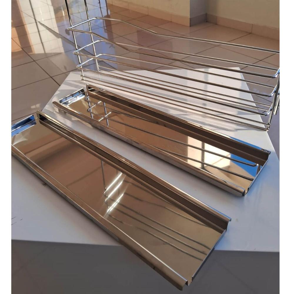 Porta Garrafas Latas Condimentos Temperos Deslizante Inox Pi