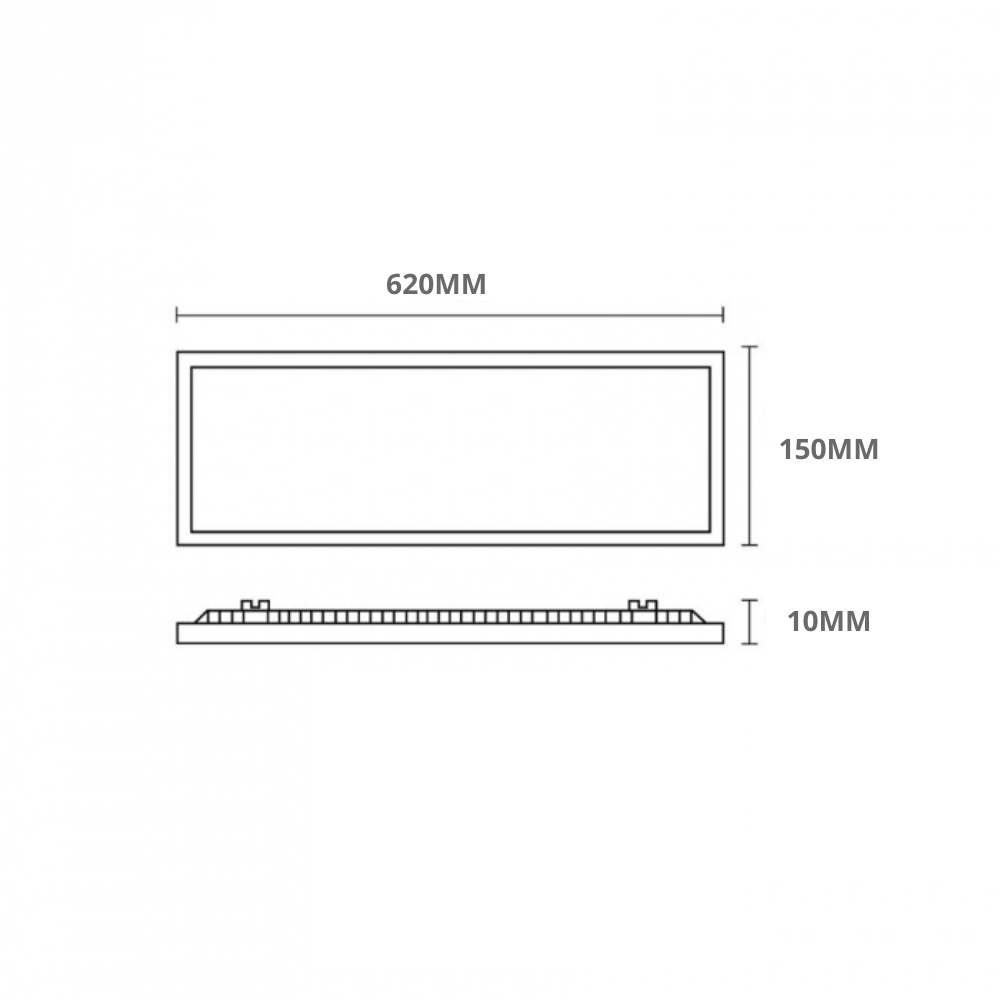 Painel de Led Pix Retangular Embutir 20W 15X62cm Slim Bivolt 4000K Luz Neutra