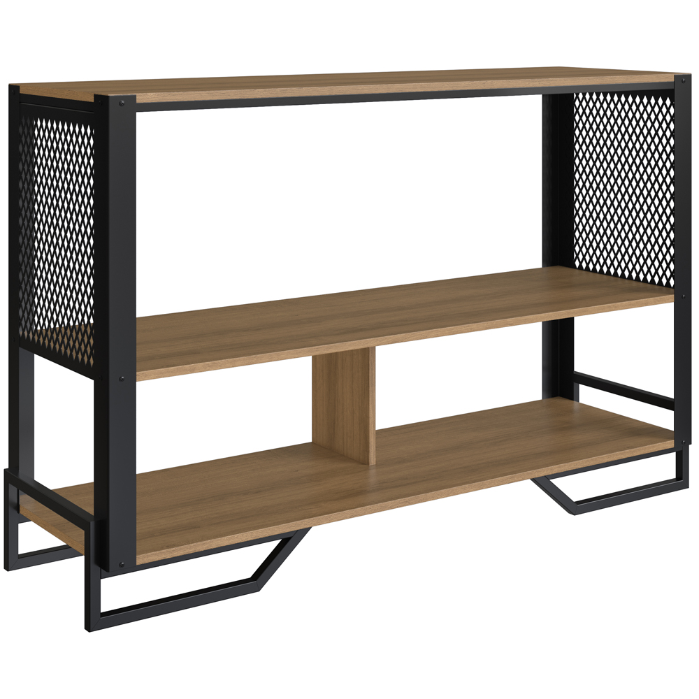 Aparador 130 Cm Estilo Industrial 2 Prateleiras Telado 1021 Preto Mell PP