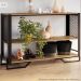 Aparador 130 Cm Estilo Industrial 2 Prateleiras Telado 1021 Preto Mell PP