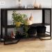 Aparador 130 Cm Estilo Industrial 2 Prateleiras Telado 1021 Preto PP