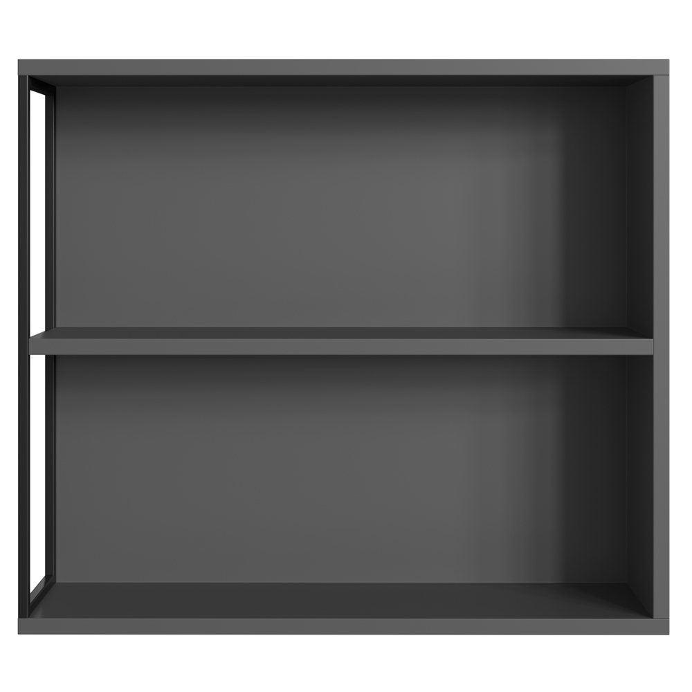 Armario Para Banheiro 60 cm Com Espelho Preto Grafite P1015 PP