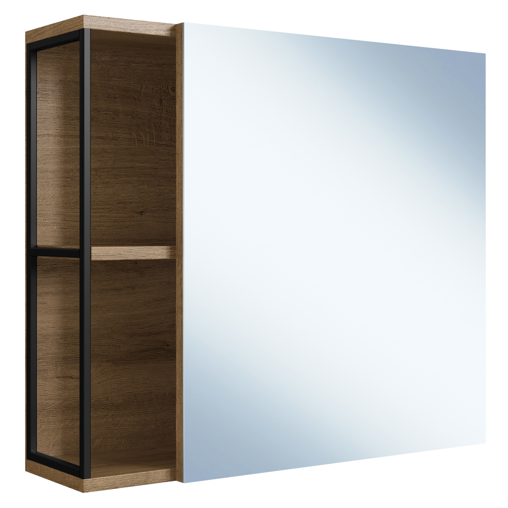 Armario Para Banheiro 60 cm Com Espelho Preto Mell P1015 PP