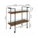 Carrinho Bar Industrial Com Rodizios P1036 Mell Preto PP Milani Store