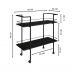 Carrinho Bar Industrial Com Rodizios P1036 Preto PP Milani Store